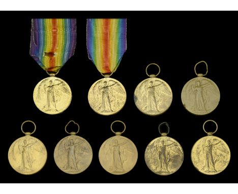 Victory Medal 1914-19 (9) (4173 Pte. A. Aldridge. Oxf. & Bucks. L.I.; 15732 Pte. P. W. Ashmall. Oxf. & Bucks. L.I.; 10374 Pte