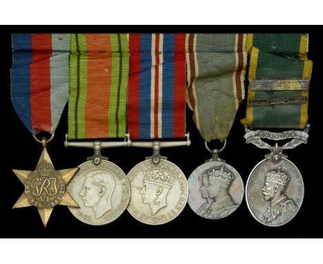 Five: Company Quartermaster Sergeant J. Richardson, Royal Engineers Special Reserve  1939-45 Star; Defence and War Medals 193