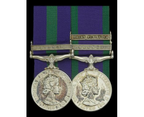 Pair: Lance-Corporal K. Carter, Royal Electrical and Mechanical Engineers  General Service 1918-62, 1 clasp, Cyprus (23494 Cf