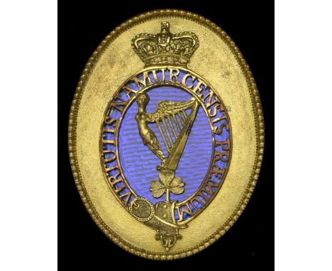 18th (The Royal Irish) Regiment Officer’s Shoulder Belt Plate c.1800.  A superb and most rare example the oval gilt back plat