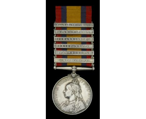 Queen’s South Africa 1899-1902, 6 clasps, Cape Colony, Paardeberg, Driefontein, Johannesburg, Diamond Hill, South Africa 1901