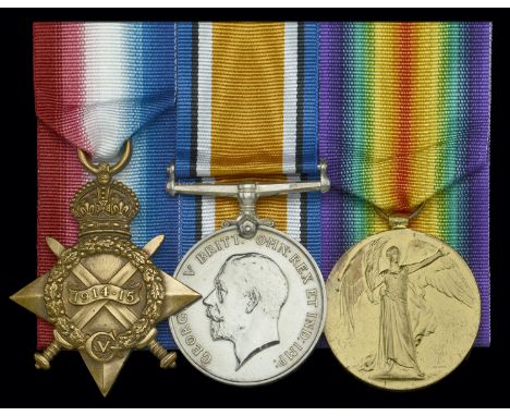 Three: Able Seaman E. Lightfoot, H.M.S. Agincourt, Royal Naval Volunteer Reserve  1914-15 Star (T.3-154, F. Lightfoot. A.B., 
