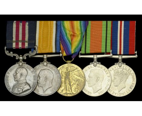 A Great War ‘Western Front’ M.M. group of five awarded to Lance-Corporal F. W. Robinson, Army Cyclist Corps  Military Medal, 