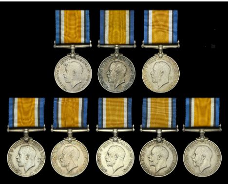 British War Medal 1914-20 (8) (5934 Pte. A. J. Bennett. Oxf. & Bucks. L.I.; 6797 Pte. E. Hine. Oxf. & Bucks. L.I.; 11436 Pte.