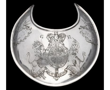 24th (or 2nd Warwickshire) Regiment Officer’s HM Silver Gorget 1794.  A magnificent and most rare example, correctly construc