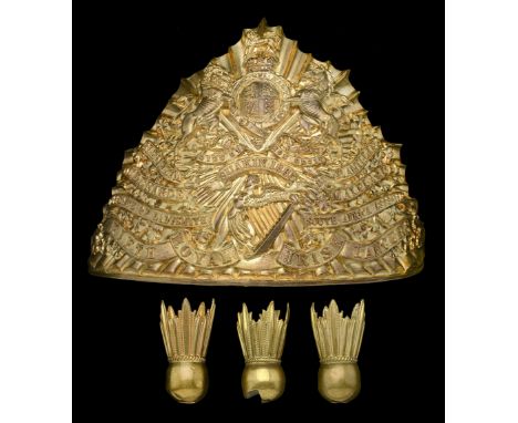 5th Royal Irish Lancers Other Ranks Lance Cap Plate c.1902-14. Erin Harp, Royal Cypher and KC with battle honours, standard s