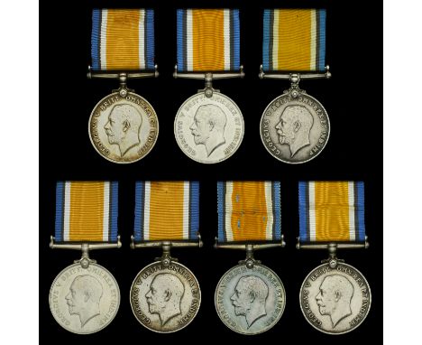 British War Medal 1914-20 (7) (11055 A. Cpl. C. E. Daniels. Oxf. & Bucks. L.I.; 1540 Pte. F. H. Andrews. Oxf. & Bucks. L.I.; 