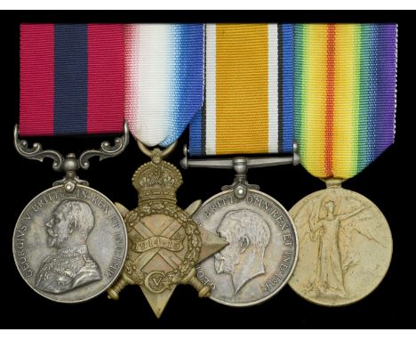 A Great War ‘Festubert and Givenchy 1915’ D.C.M. group of four awarded to Private P. F. W. May, 2nd King Edward’s Horse, atta