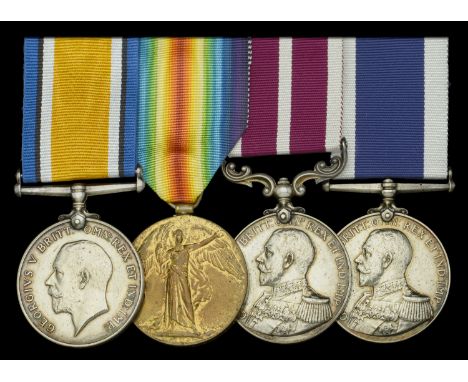 A scarce Great War Naval M.S.M. group of four awarded to Chief Engine Room Artificer J. H. Kelly, Royal Navy, for services in