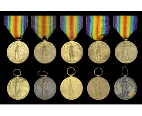 Victory Medals 1914-19 (10) (18407 Pte. A. J. Cozens. Oxf. & Bucks. L.I.; 20892 Pte. G. M. Day. Oxf. & Bucks L.I.; 9276 Pte. 