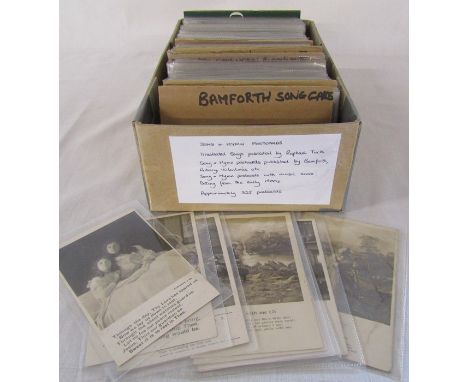 Box of approximately 325 song and hymn postcards - illustrated song published by Raphael Tuck, song and hymn postcards publis