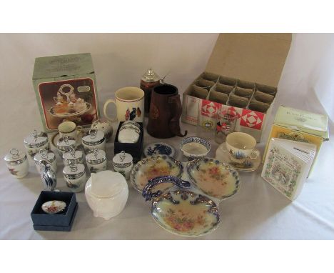 Selection of ceramics and silver plate inc Royal Worcester egg coddlers, Ice Hockey World Championship glasses 1975, boxed Ro