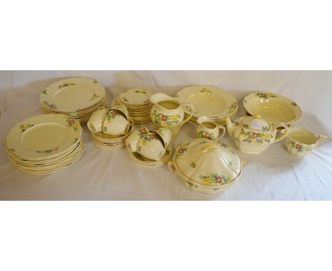 Approximately 66 piece&nbsp; Royal Doulton Minden pattern part dinner &amp; tea service (one cup cracked)