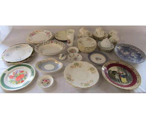 Box of assorted ceramics inc Aynsley, Royal Worcester, Royal Crown Derby, Adams &amp; a part Victorian tea set