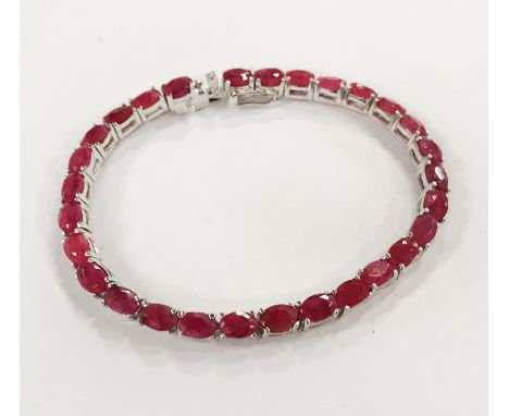 STERLING SILVER RUBY BRACELET