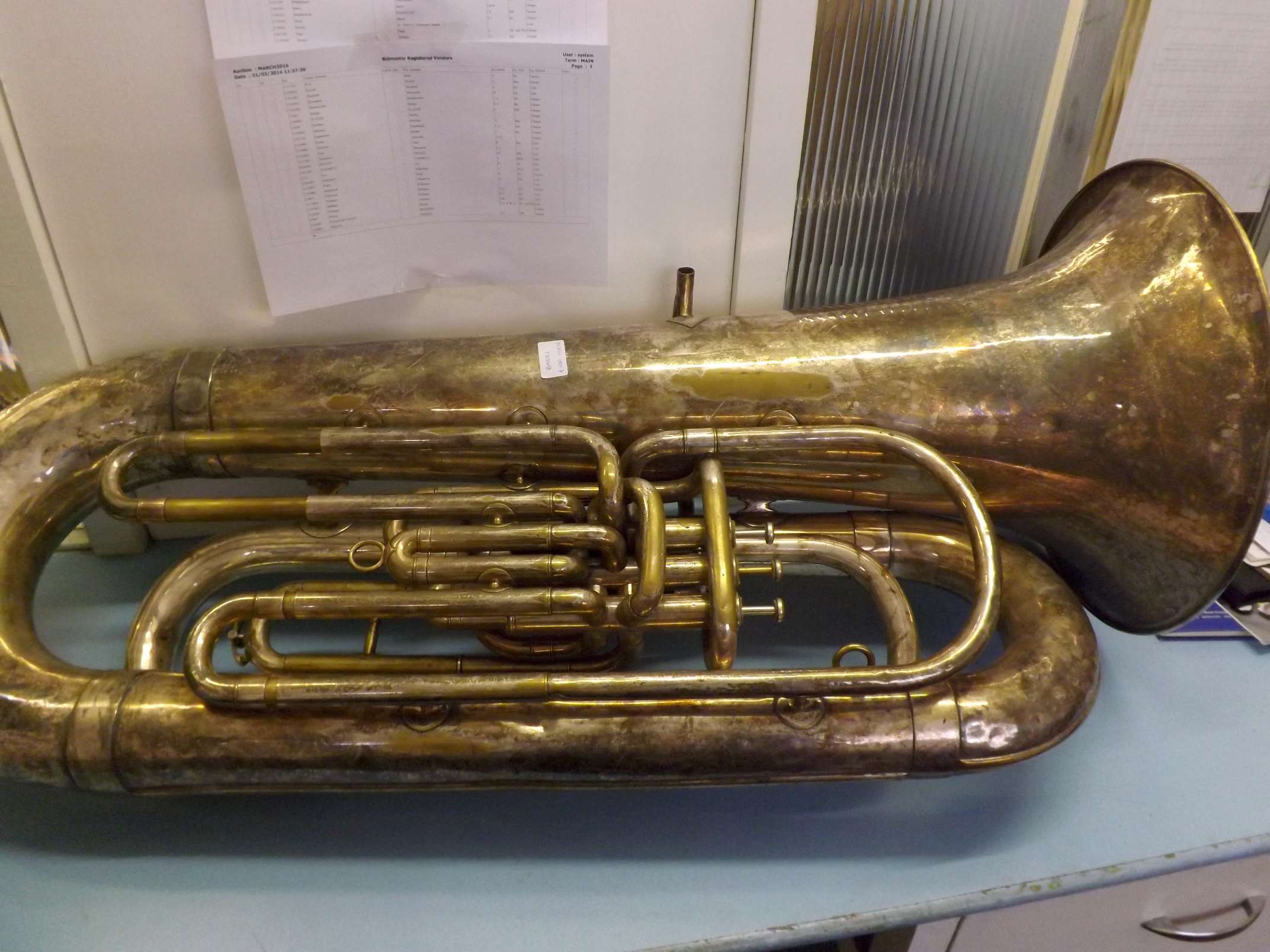 A large silverplated Tuba by Besson & Co Prototype 198 Euston Road