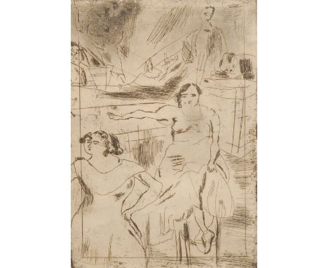 Jules Pascin (1885 - 1930), after, Female Figures,    etching, 19cm x 14cm