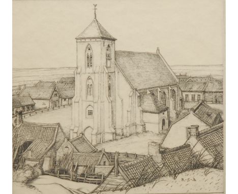 Robert Sargent Austin (1895 - 1973), Zoutelande, etching, signed in pencil, numbered 67/75, 15cm x 15cm