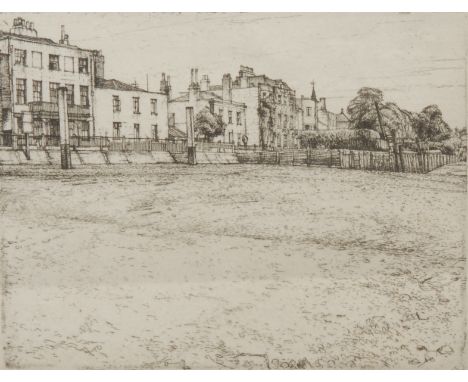 Manner of Henry Martyn Lack RE (1909-1979) Chiswick Mall unsigned, etching, 13cm x 16cm