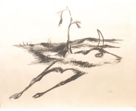 Sidney Nolan (1917-1992) Skeleton of a Cow in Desert Drought signed, 40/70, lithograph, 52cm x 67cm