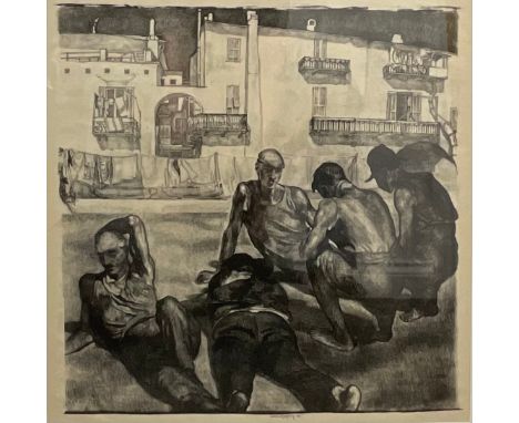 John Copley (1875 - 1950), On Southern Shore (Alessio), lithograph, signed in pencil, 42cm x 41cm