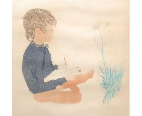 Patrick Procktor  (1936 - 2003), Boy with Flower, signed, lithograph, 54cm x 34cm