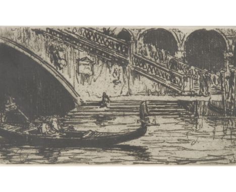 Nelson Dawson (1859-1941) In A Gondola signed, titled, etching, 14.5cm x 22.5cm
