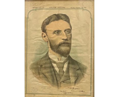 Swan, William O'Brien 1887 United Ireland lithograph, 36cm x 50cm