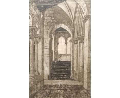 Valerie Thornton (1931-1991) Romanesque Church, Segovia signed, titled, dated 1979, etching, 79cm x 69cm