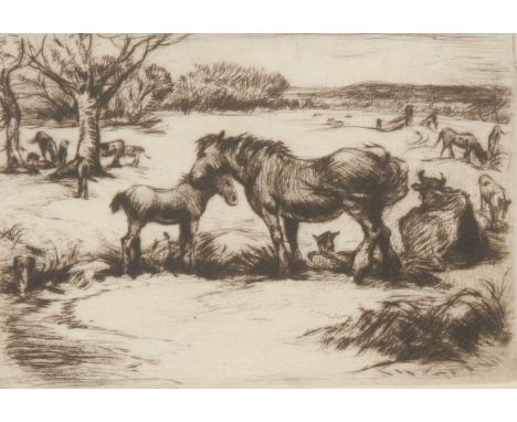 Greta Delleany (1884-1968) Spring in The New Forest signed, titled, etching, 11.5cm x 15cm