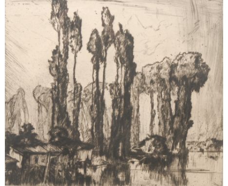 Frank Brangwyn RA (1867-1956) Landscape with Trees signed, lithograph, 33cm x 37cm