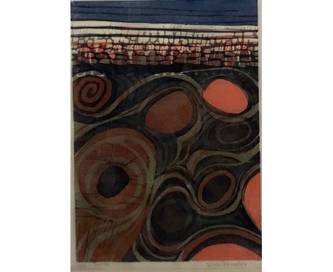 John Langton (Bn.1932), Abstract, colour print, signed in pencil, dated Nov.65, numbered 1/25, 37cm x 27.5cm