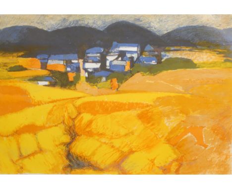 John Elwyn (1916-1997)  Welsh Farm Landscape signed, lithograph, 40cm x 56cm
