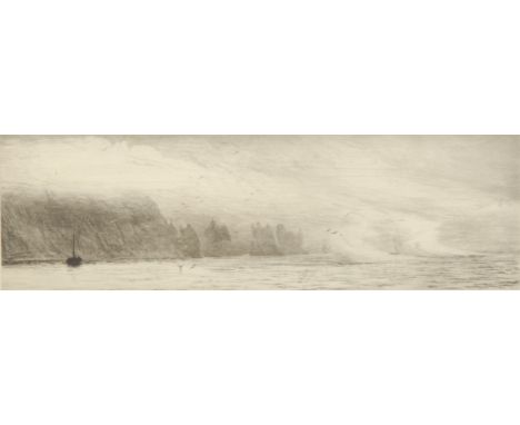 Harold Wyllie (1880-1973) The Needles signed, No. XXX, etching, 13cm x 36cm