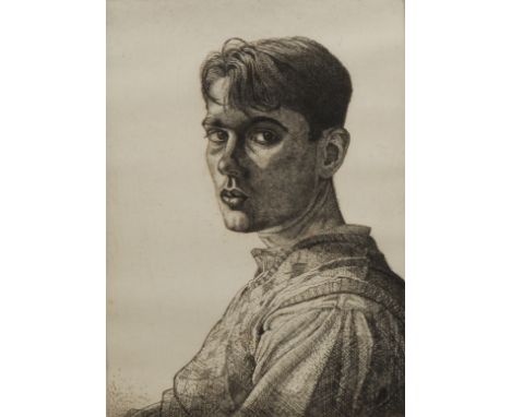 Edgar Holloway (1914-2008) Self Portrait No 6, 1932 signed, etching, 24cm x 18cm