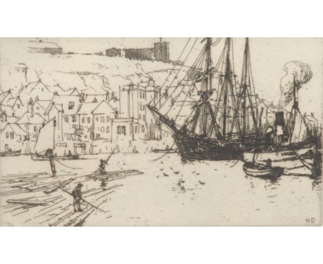 Nelson Dawson (1859 - 1941), The Harbour,   etching, signed in pencil, no.44, 20cm x 28.5cm
