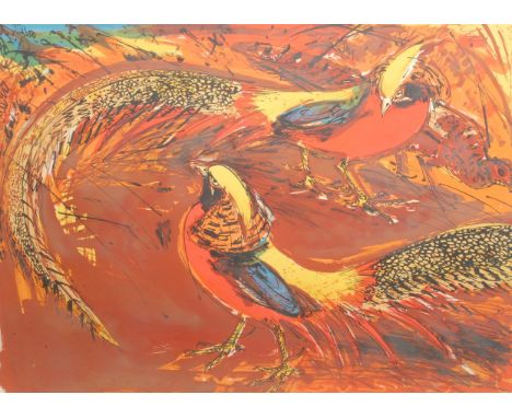 David John Douglas Koster (1926-2014)Pheasants, signed in pencil, lithograph, 55cm x 75cm