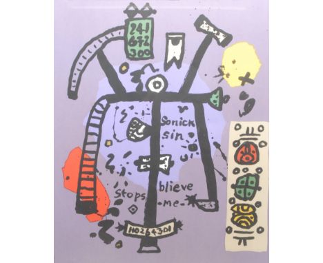 Alan Davie (1920-2014) Sonick Sin signed, dated 2001, 3/31, screen print, 86cm x 72cm