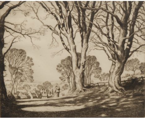 Graham Barry Clilverd (41883 - 1959), Down to the Village, etching, signed and titled in pencil, 20cm x 24.5cm