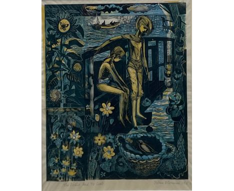 John O'Connor (1913 - 2004), The Sisters and the Crab, colour lithograph, titled, signed and dated 1953 in pencil, 38cm x 30c