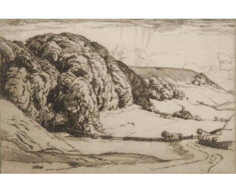 Leslie Moffat Ward (1888 - 1978), Hollis Tout Hill, etching, signed in ink, 17cm x 24cm