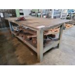 WELDING/FABRICATION TABLE W/ 97" X 48-3/4" X 1" THICK STEEL TOP