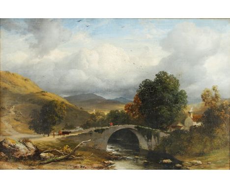 EDMUND MARRINER GILL (1820-1894). PONTERWYD, CEREDIGION, WALES. Signed and indistinctly dated (1852?), oil on canvas 29.5 x 4