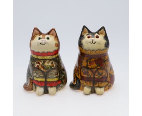 JOAN &amp; DAVID DE BETHEL - RYE POTTERY CATS. Including a Christmas Cat from 1993, Model No 3570, the collar reads 'Poke the