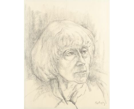 ZSUZSI ROBOZ (1929-2012). PORTRAIT OF EILEEN AGAR; PORTRAIT OF MICHAEL LEONARD. (d) Two, each signed, charcoal 62.5 x 49.5cm;