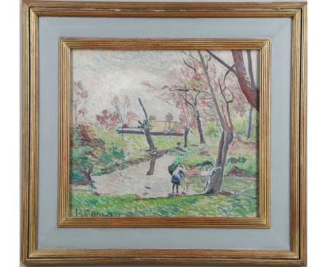 JAMES BROWN (1863-1943). LANDSCAPE (SKETCH). Signed `P. Conway`, also signed and inscribed on a label verso 39 x 44cm. * Paul