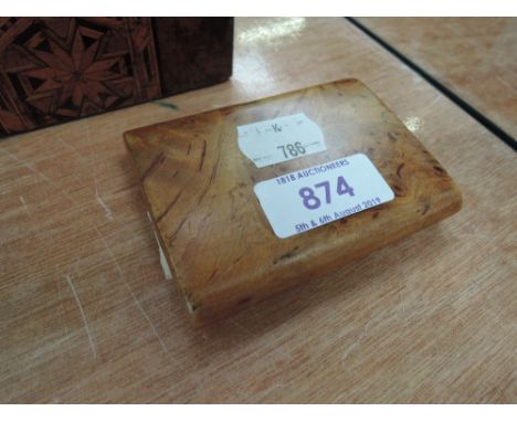 An 18t century design burr walnut snuff box of Hemel Hempstead interest
