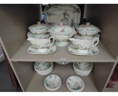 A Copeland Spode dinner service in the pictorial Berkeley pattern