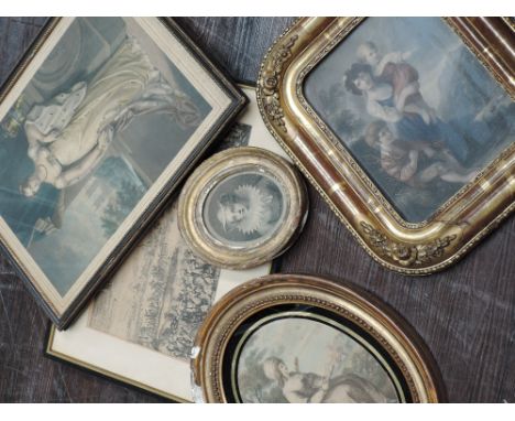 A print, Die Battaille, 19th century, 6in x 11in and a selection of prints including after Charlotte Jues, HRH Princess Charl