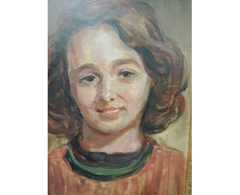 An oil painting, Patti Mayor, portrait study, Young Woman, 9.5in x 6.5in